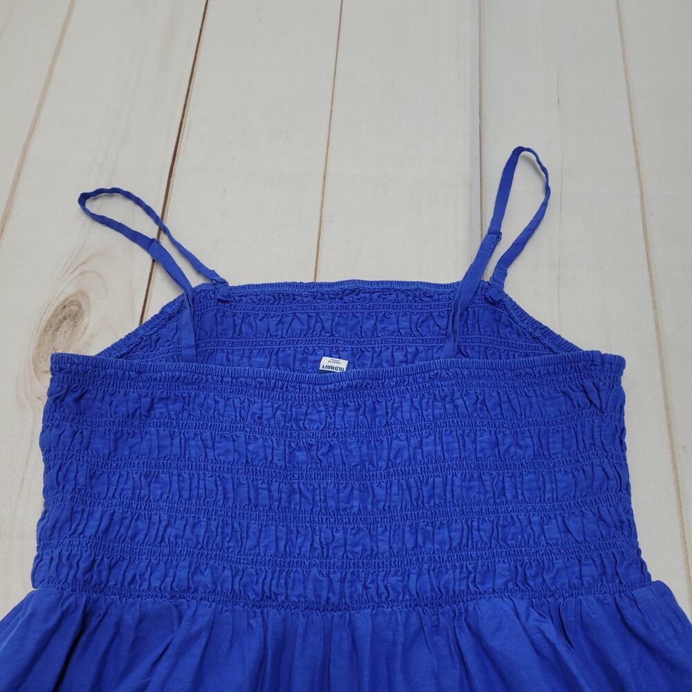Old Navy smocked tank maxi cami dress eyelet embroidered XL blue - Picture 3 of 7